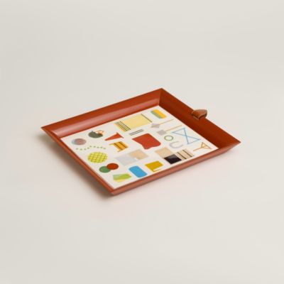 Atrium Selle de Voyage tray, small model - Orange | Hermès